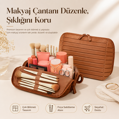 Premium Deri Makyaj Organizeri