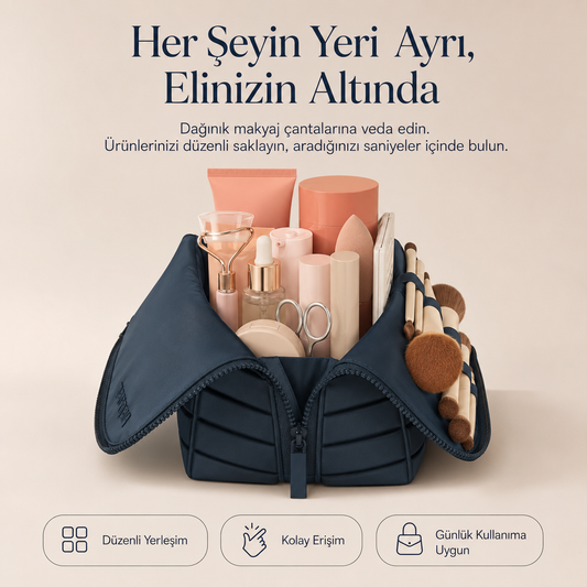 Premium Deri Makyaj Organizeri