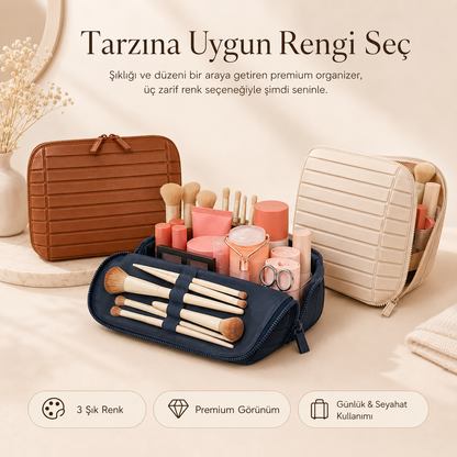 Premium Deri Makyaj Organizeri