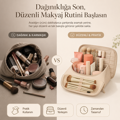 Premium Deri Makyaj Organizeri